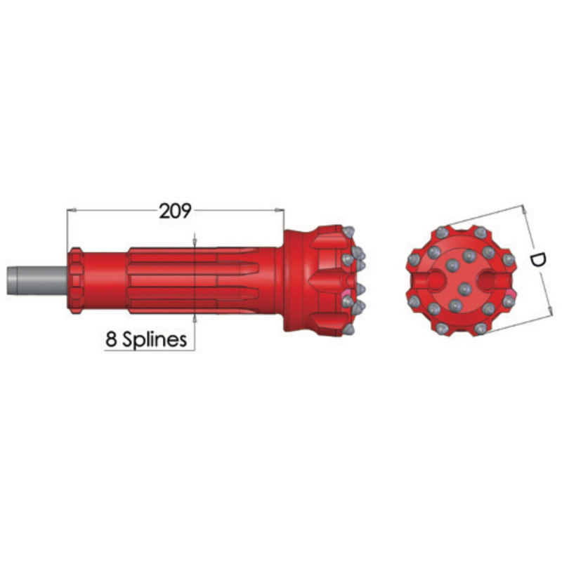 Imlochhammer Bohrkrone Rockmore 4" ROK 400 mit DHD 340A