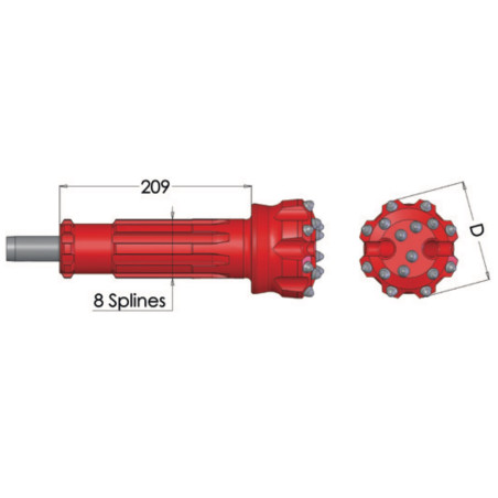 Imlochhammer Bohrkrone Rockmore 4" ROK 400 mit DHD 340A
