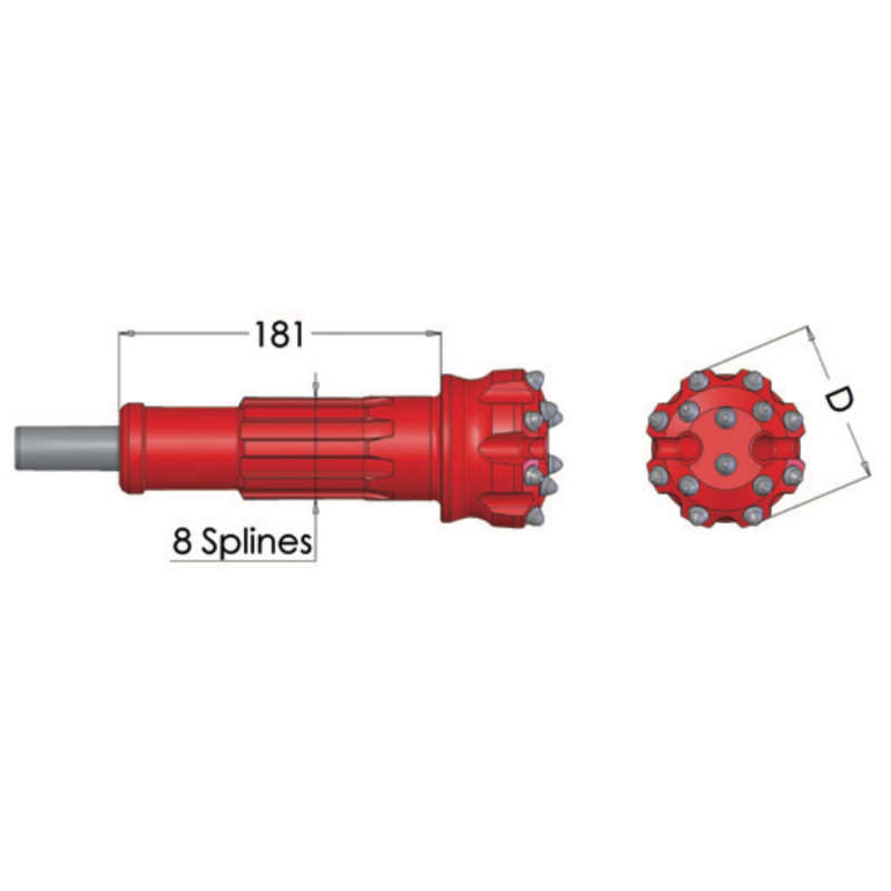 Imlochhammer Bohrkrone Rockmore 3.5'' ROK 350HD mit DHD 3.5HD