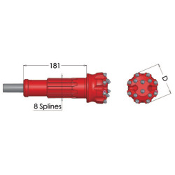 Imlochhammer Bohrkrone Rockmore 3.5'' ROK 350HD mit DHD 3.5HD