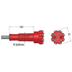 Imlochhammer Bohrkrone Rockmore 3.5'' ROK 350HD mit DHD 3.5HD